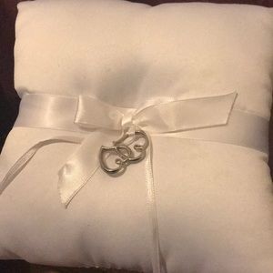 White ring bearer pillow